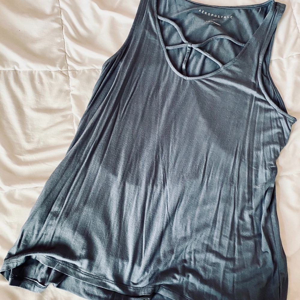 T&T AEROPOSTALE Blue/Grey tank top